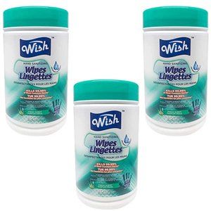 240 Count (3 Cans) Wish Disinfecting Wipes - Fresh
